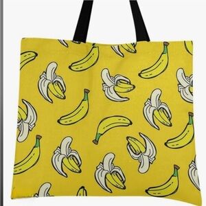 FASHION FLORAL BANANA TOTE WITH INTERIOR POCKET CANVAS LIGHTWEIGHT 19.7 x 16.9